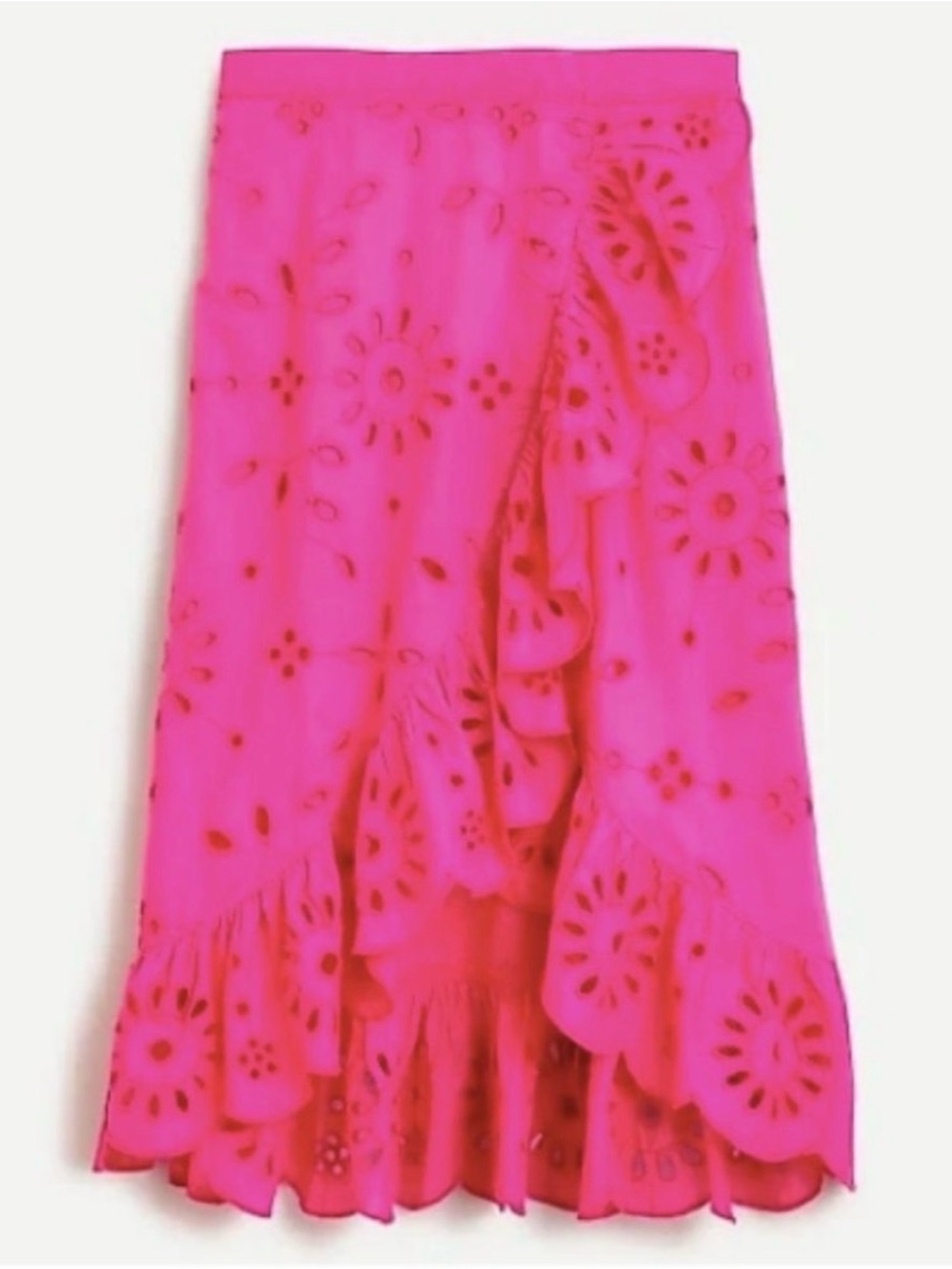 J. Crew Flamingo Pink Eyelet Skirt